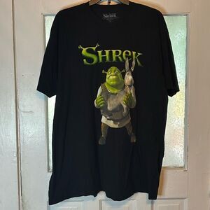 Dreamworks Shrek Unisex Adult Black Tshirt Shrek holding Donkey Size XXL